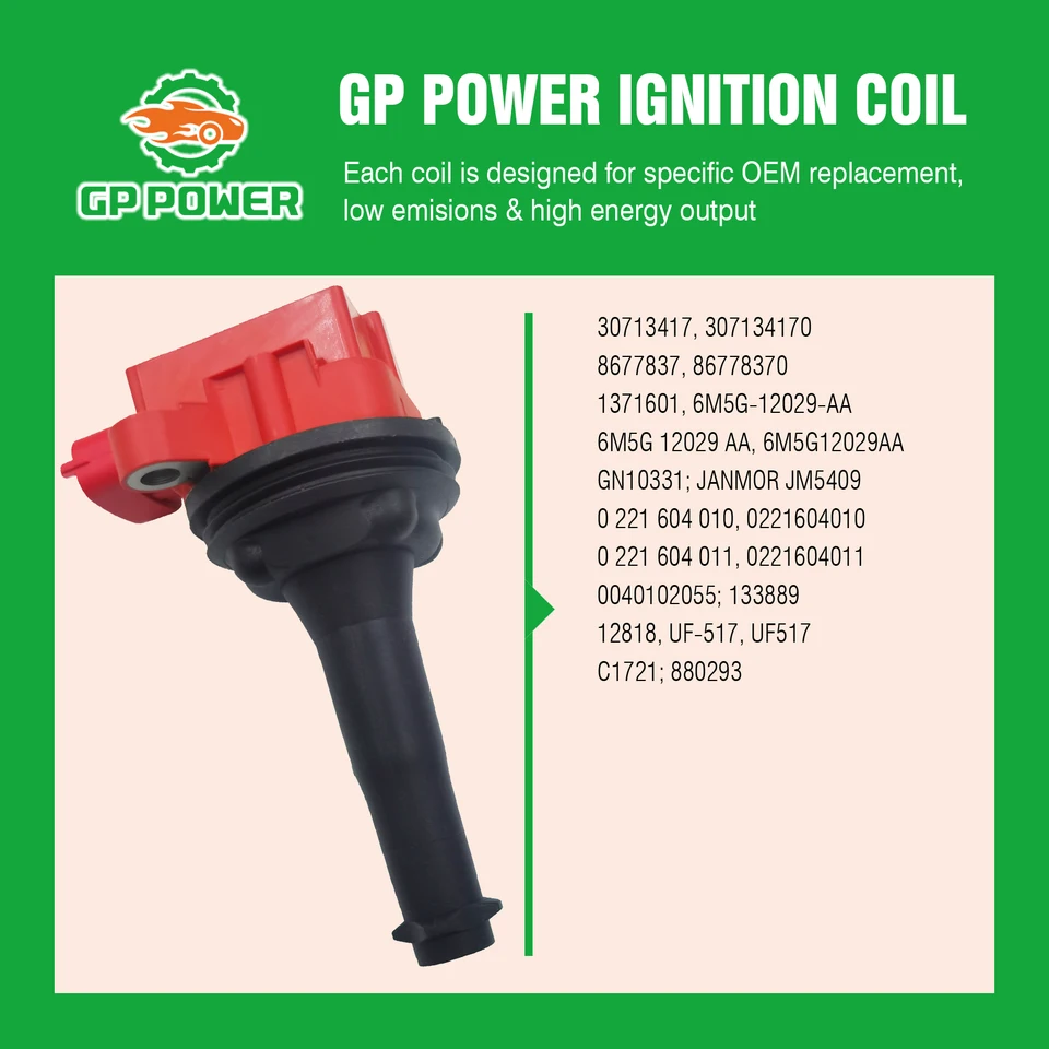 5PCS GP POWER IGNITION COIL UF517 30713417 86778370 307134170 C1721 FOR  VOLVO C30 C70 S40 S60 V50 V70 XC70 2.5T 2.4 2.4T L5 - AliExpress, image size:960x960