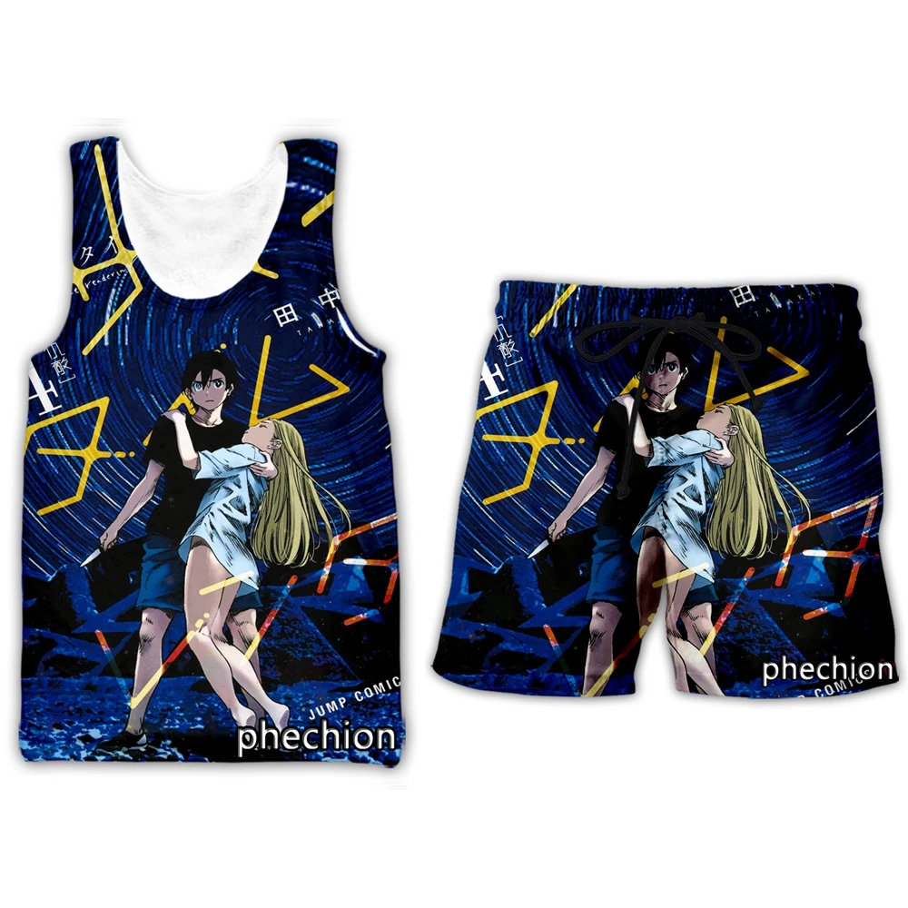 

phechion New Men/Women Summer Time Rendering 3D Printed Clothing Summer Fashion Streetwear Vest Men Loose Sporting Shorts T06
