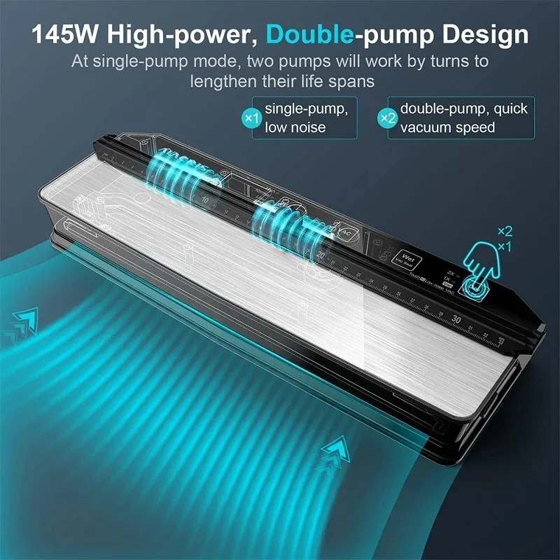 Household small food vacuum sealing machine, vacuum lock fresh, high suction, dry and wet dual-use sealing machine