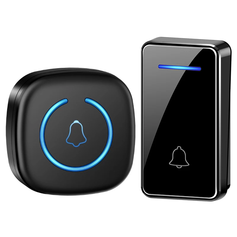 CACAZI Welcome Home Campanello senza fili autoalimentato Impermeabile 150M Telecomando senza batteria Anello di chiamata 1 pulsante 1 ricevitore US EU