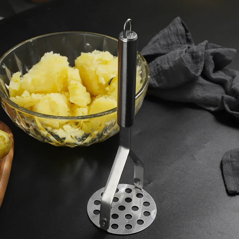 Potato Masher Stainless Steel Potato Masher Manual Fruit Vegetable Pressure Mud Machine Kitchen Children Food Crusher Complementary Gadget