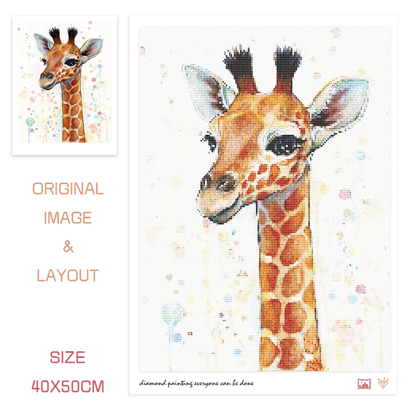 ルポッティダイヤモンドの絵のキリン,自分でできる5D刺diamond