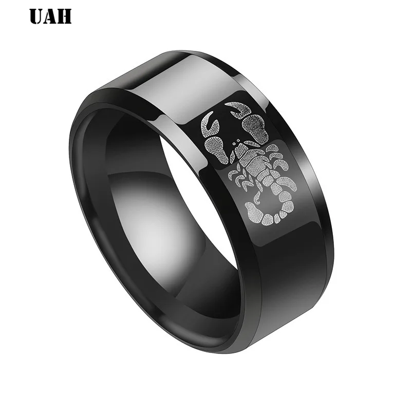 UAH Punk Scorpion Stainless Steel Male Retro Ring Scorpion Pattern Stainless Steel Titanium Rings for Men Jewelry 2
