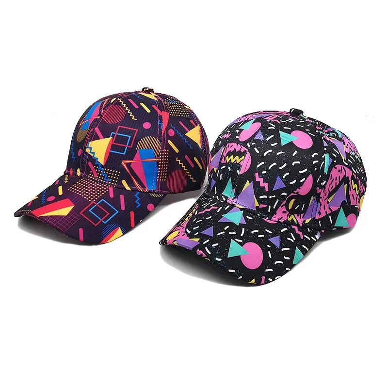 

Four Seasons Polyester Graffiti Print Casquette Baseball Cap Adjustable Outdoor Snapback Hats for Men and Women 244
