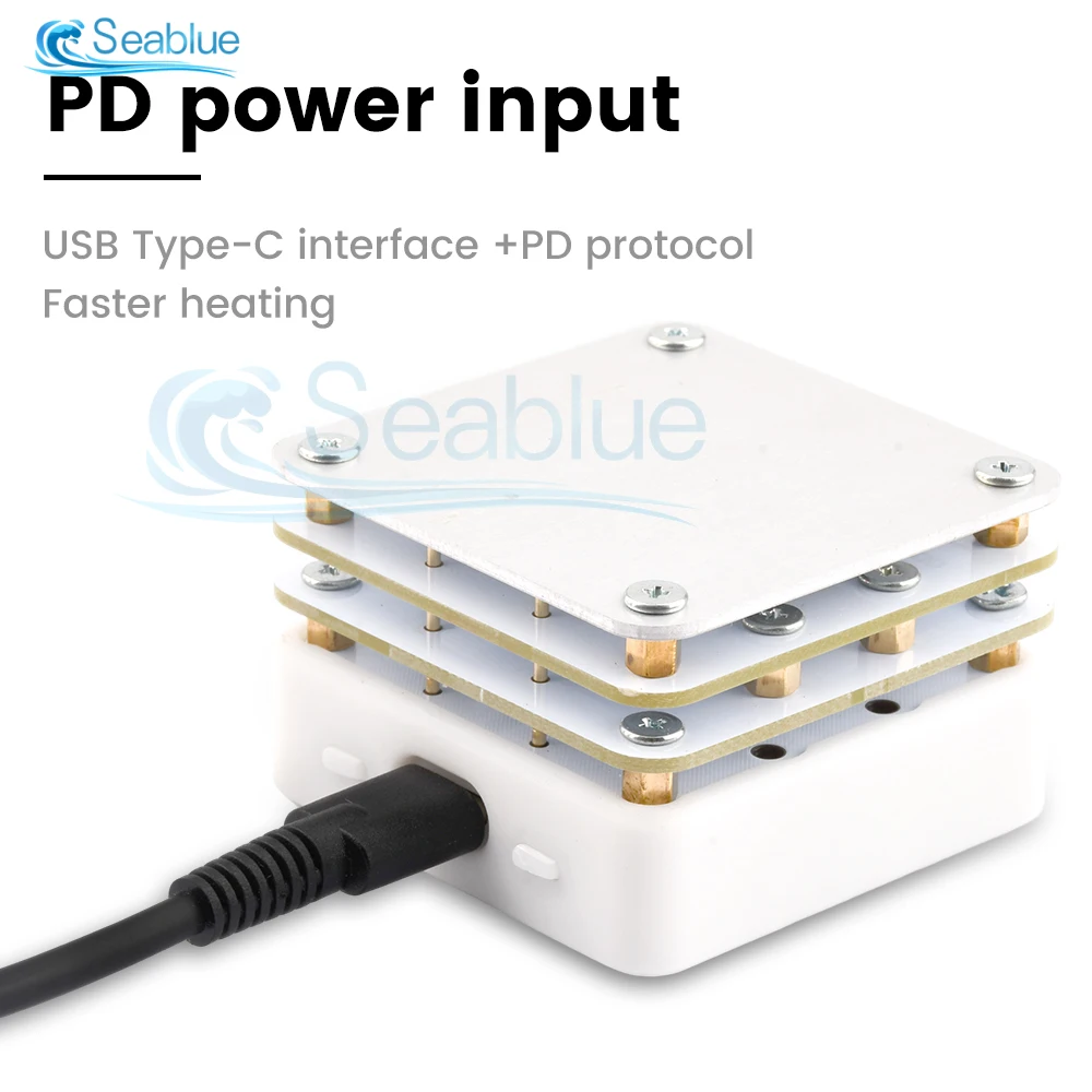 PD 65W 미니 디지털 온도조절식 가열대 Type-C USB 납땜 가열판 예열대