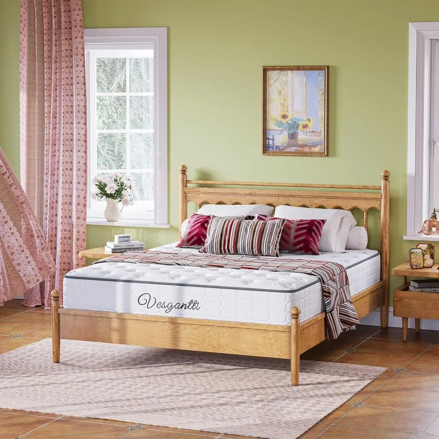 Twin XL Mattress 10 InchHybrid Mattress in a BoxIndividual Pocket Springs with Breathable Memory Foam College Dorm Room Essenti