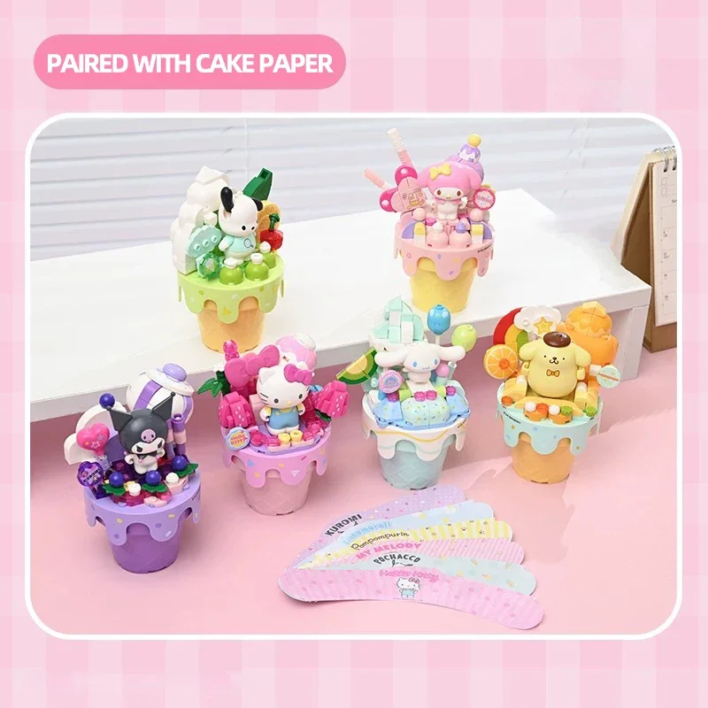 Sanrio Series Ice Cream Cone Building Blocks Hello Kitty Kuromi