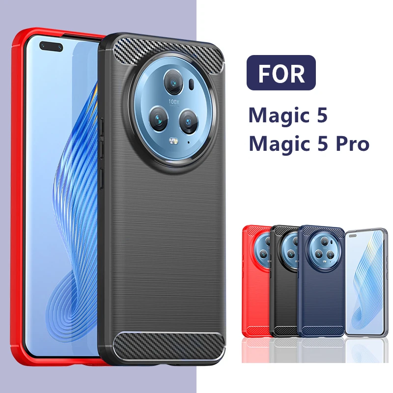 Per Cover Honor Magic 5 Pro Case Huawei Honor Magic 5 Pro 5G Capa New Antiurto Soft Tpu Cover In Fibra Di Carbonio Honor Magic 5 Pro
