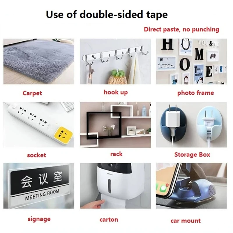 Double Sided Adhesive Tape Strong Transparent Nano Double Sided Sticky Tape Waterproof Reusable Wall Stickers Super Strong