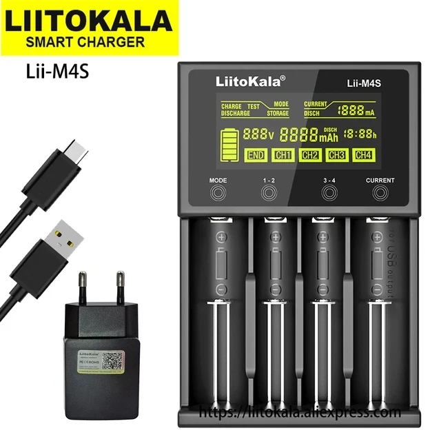Liitokala 4 슬롯 충전기, Lii-D4XL PD4 D4 M4S, 충전 18650 18350 18500 32700 20700B 10440 26650 1.2V 3.7V 9V AA /AAA Ni-MH