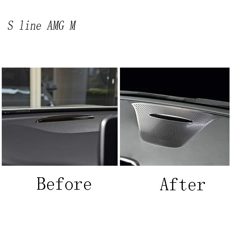 Copertura Altoparlanti Cruscotto In Acciaio Inox Per Mercedes Classe A/GLA/CLA (W176, X156, C117) – Adesivi Interni Argento