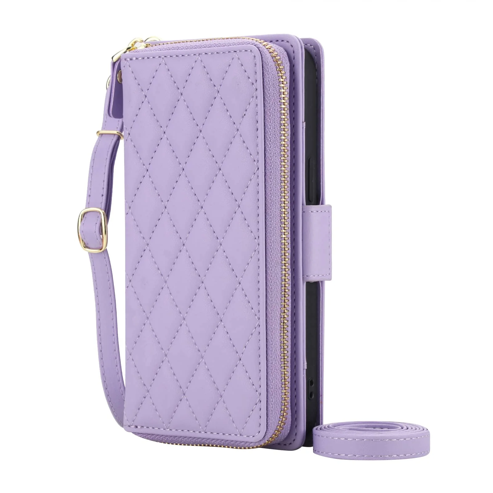 Crossbody Wallet Case with RFID Blocking and Zipper Purse - Card Holder Flip Cover