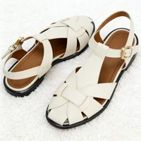 Luxury Metal Buckle Design Brand Flat Sandals Women Fashion Hollow Ankle Strap Gladiator Sandals Sexy Cozy Vacation Beach Shoes - Image 4