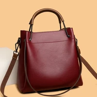 Véritable marque Top qualité en cuir souple sacs fourre-tout décontractés pour les femmes Sac à main pierre femme épaule Sac à bandoulière Sac de Style d'hiver 3