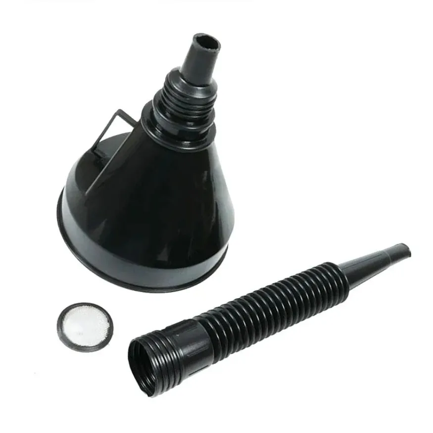 Oil Filter Funnel Car Repair Tool Oil Filling Equipment with Filter Flexible Tube for Safety Emergency Travel Car Accessories 1x