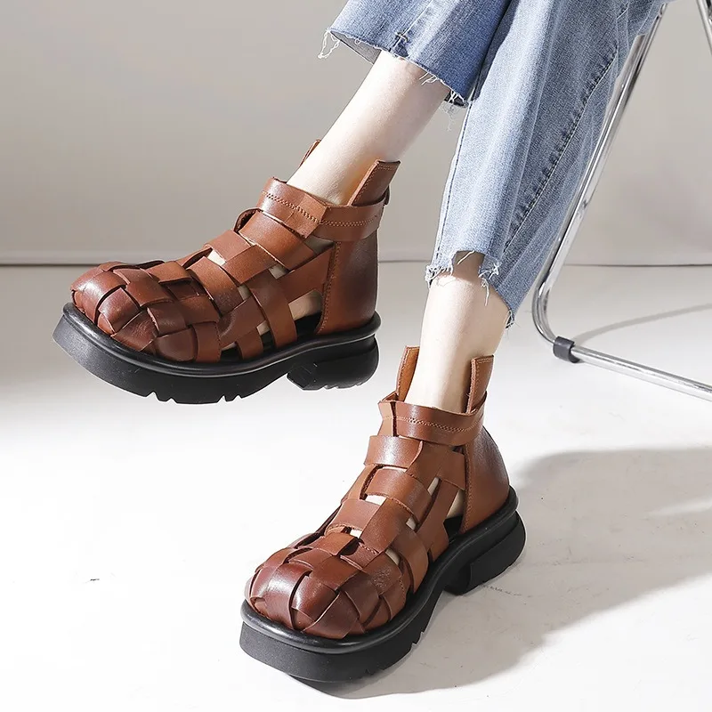 birkuir-genuine-leather-women-weave-hollow-out-boots-thick-heel-platform-sandals-high-top-shoes-luxury-zip-summer-ankle-boots