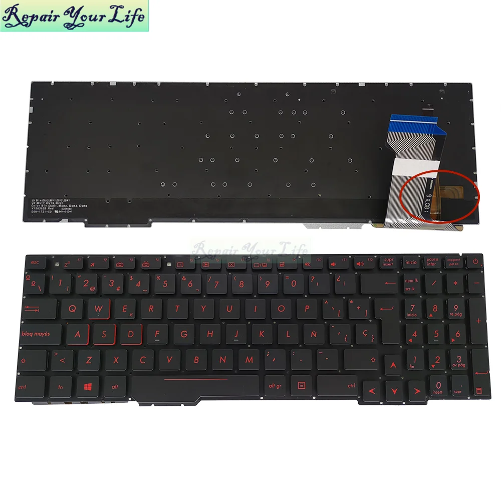 

SP Spanish RGB Backlit Keyboard For ASUS Rog Strix GL553 GL753 GL553VW GL553VD GL553V GL753VD Spain Laptop Keyboard V156362CK2