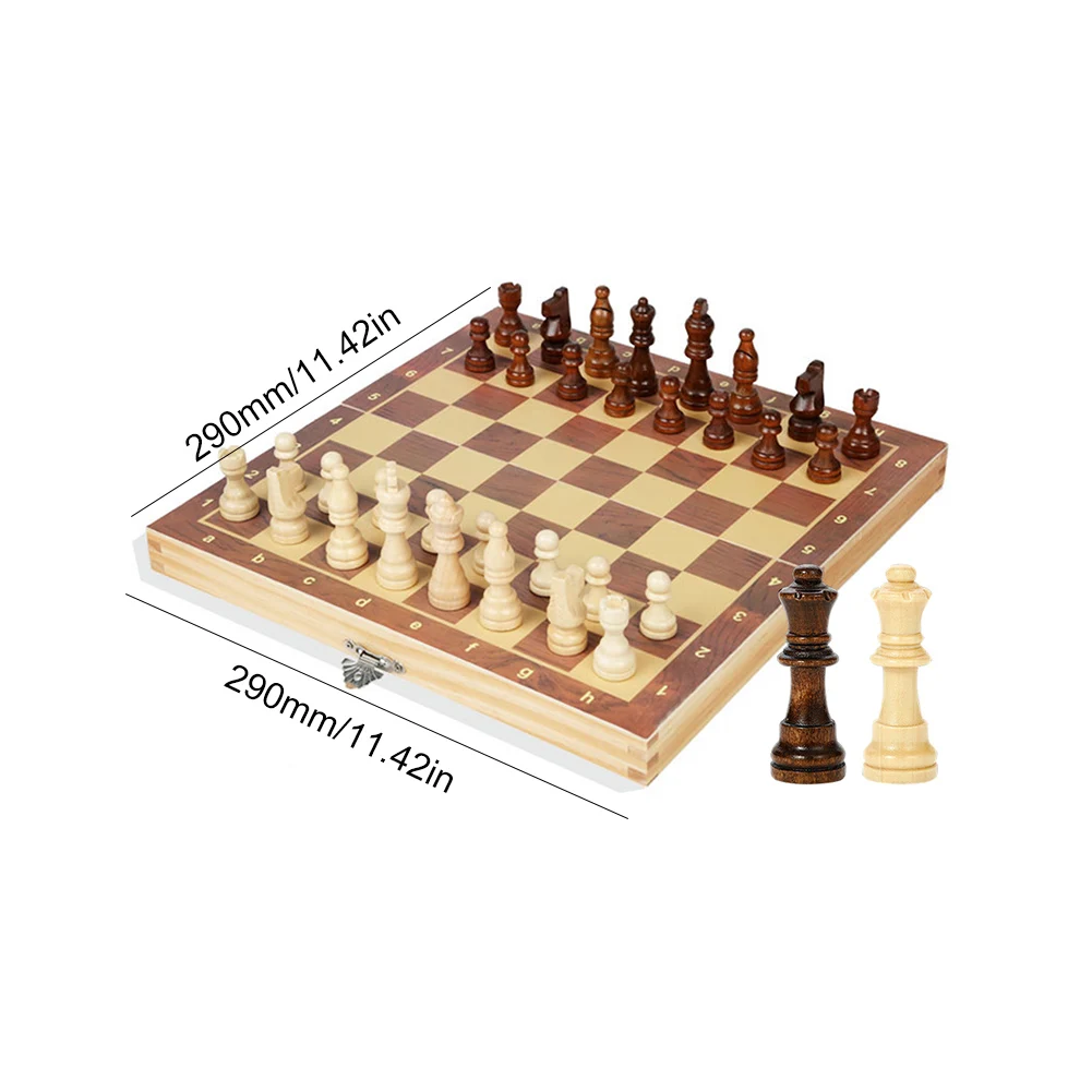 29x29cm 3 in 1 Chess Chekers Backgammon Developing Strategic Thinking Chess Wooden Set No Toxic Wood Board Game for Boys Girls board game,wooden chess,table games,chess pieces and board,chess pieces,chess puzzle game