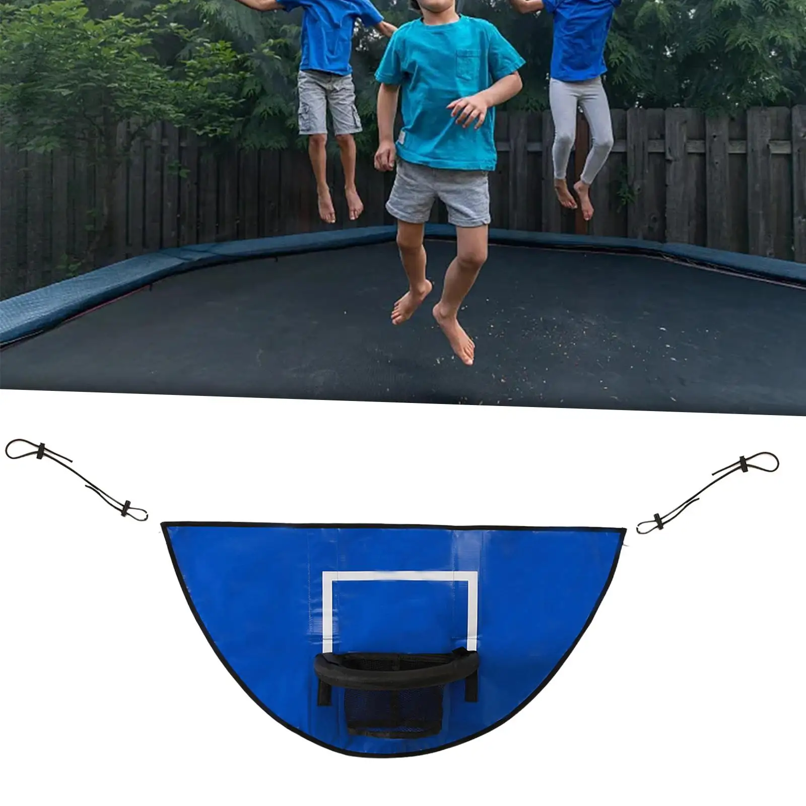 Attacco a cerchio di basket per rivestimento di sostituzione del trampolino allenamento di basket con rete per tutte le età da giardino per bambini sportivi all'aperto Basketball Hoop Attachment for Trampoline Replacement Trim Basketball Training with Net for All Ages Garden Outdoor Sports Kids