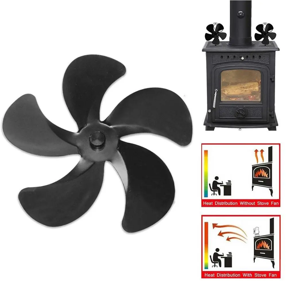 New Power Saving Eco Fan Replacement Black Log Burner Fireplace Fan for  Heat Powered Wood Stove Fan - AliExpress