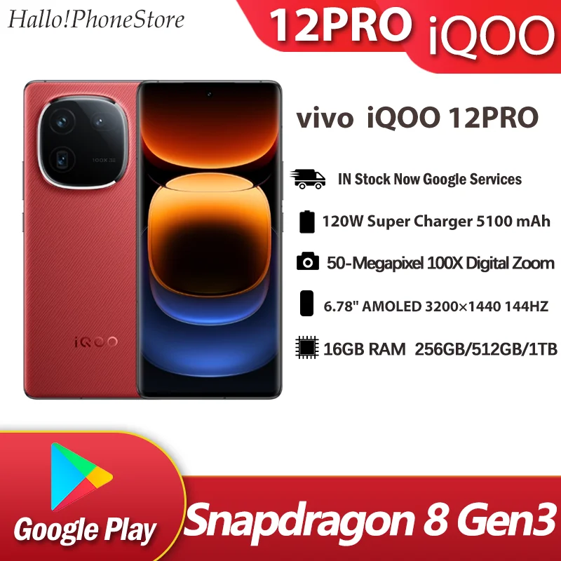 NEW Vivo iQOO 12Pro Snapdragon 8 Gen 3 120W Flash Charge
