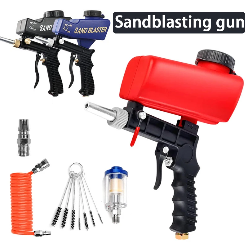 مسدس ناسف الرمل الهوائي يزيل الطلاء والصدأ والبقع والأوساخ على الأسطح الجاذبية تغذية 90 رطل لكل بوصة مربعة ناسف الرمل المحمول