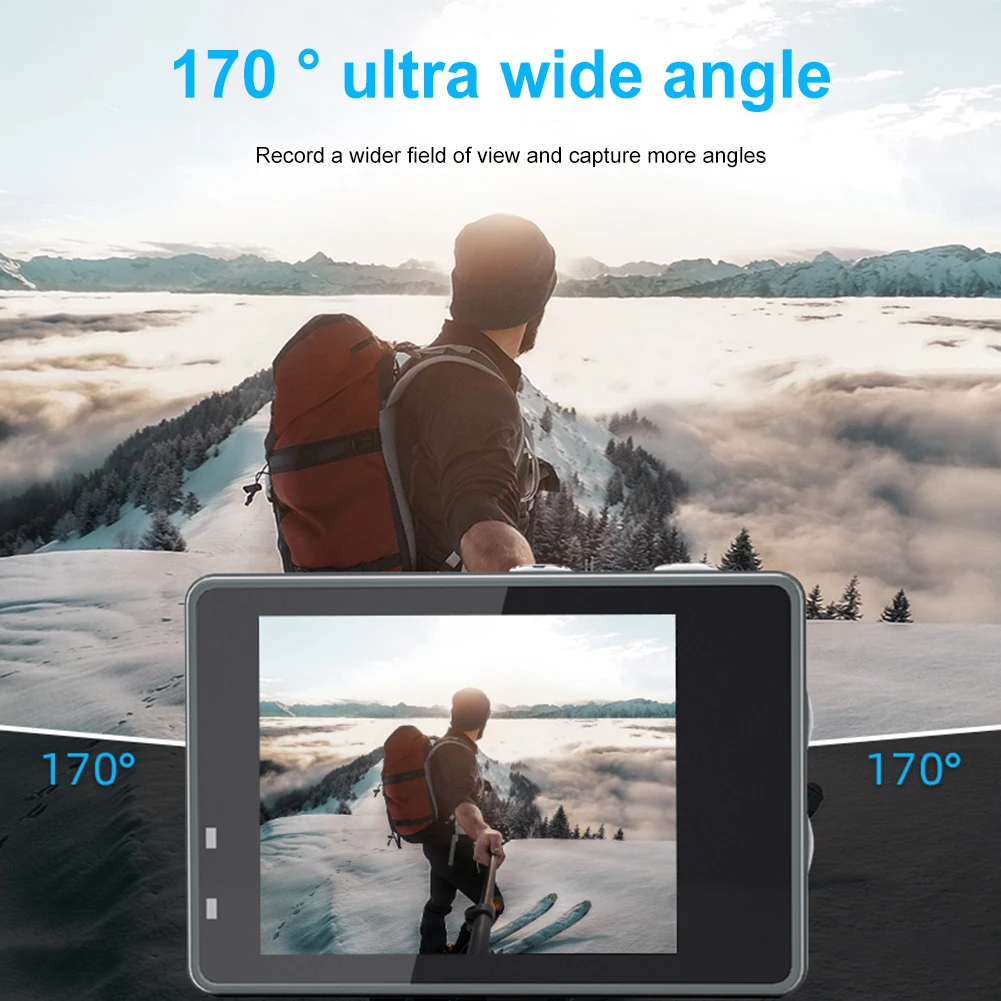 5K 4K 60FPS Action Camera Anti-shake WIFI Camera Dual Screen 170° Wide Angle 30m Waterproof Sport Camera with Remote Control 3