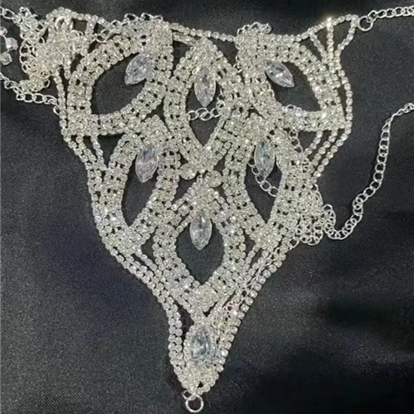 2022Hot Sale Fashion Sexy Women's Shiny Rhinestone Body Chain Set Summer Women's Shiny Crystal Body Jewelry Bikini Underwear Set