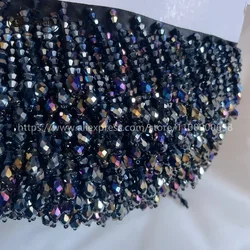 Elegant Tassel Beaded Lace Trim - White & Black Hanging Bead Design for Garments, Dresses, and Shoes Decoration (Multicolor black B)