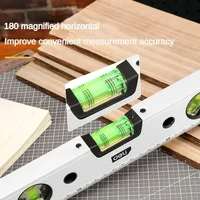 Spirit Level Magnetic Torpedo Level Tool with 3 Vials Aluminum Shockproof Bubble Level High Visibility Durable Measuring Leveler 4
