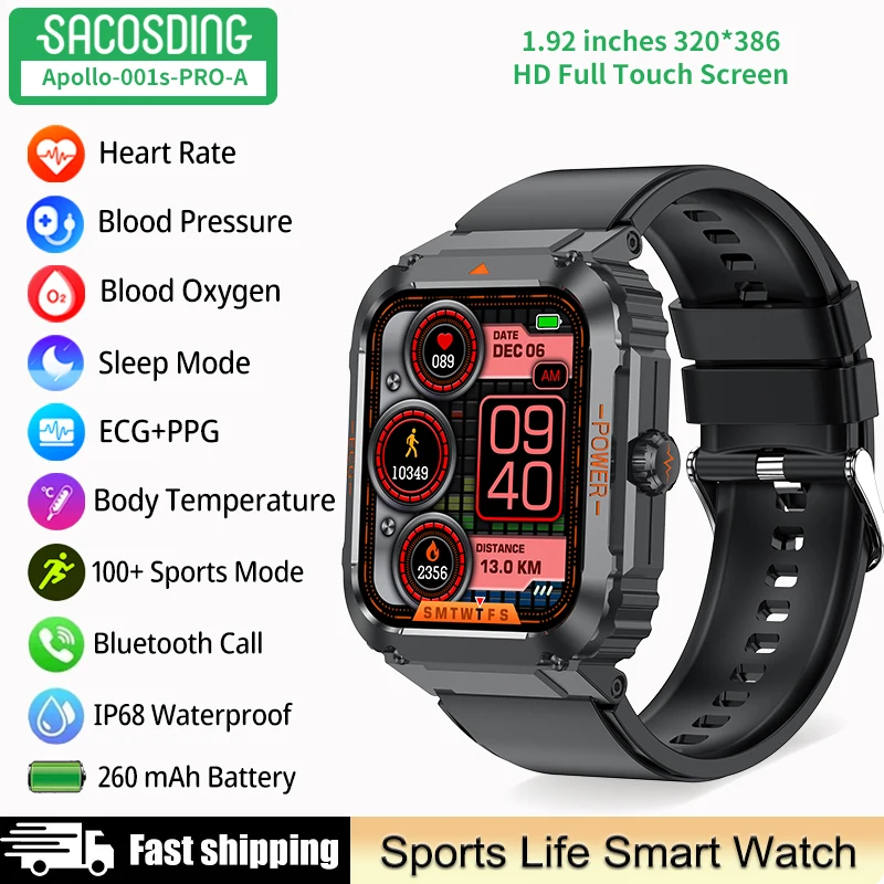

ECG HRV Smart Watch Pressure Blood Glucose Smartwatch SOS Emergency Call Smartwatch Three prevention Sports Watches Waterproof