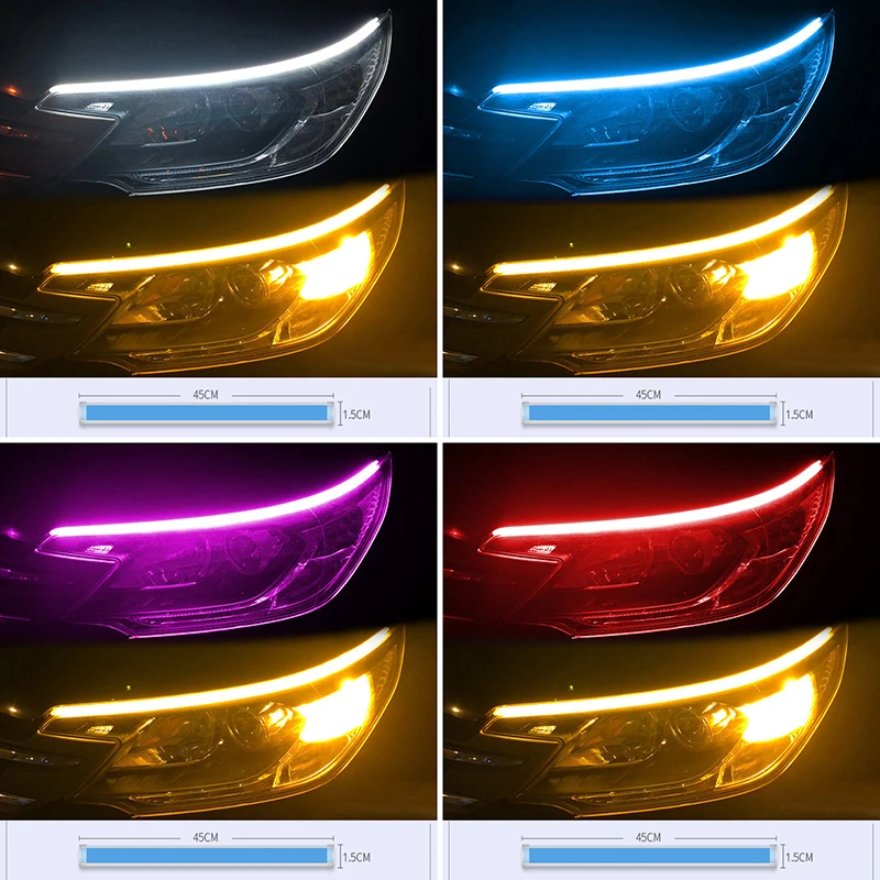 Motorcycle Turn Signal Lamp LED Daytime Running Lights Tail Light DRL Waterproof Decoration Strip Motor Brake Flowing Light motorcycle led lights motorcycle accessories