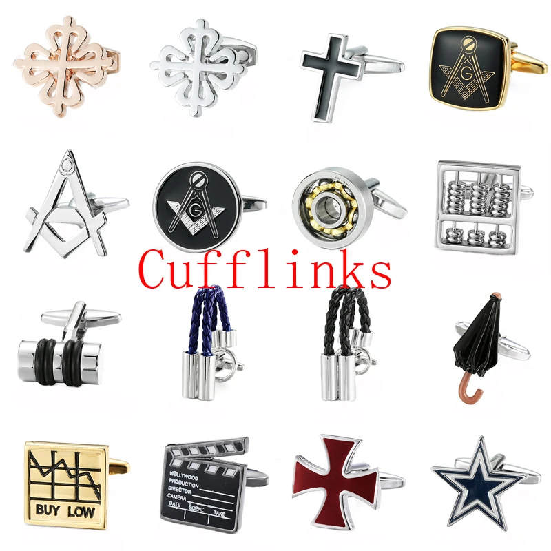 Elegant Copper Men's Cufflinks with Cross Leather Rope Design