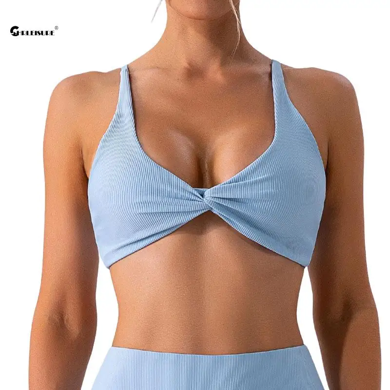 

CHRLEISURE Beautiful Back Sports Bra High-Intensity Push-Up Shock-Proof Running Underwear Quick-Drying Fitness Vest Gym Wear