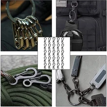 

25Pcs SF Classic Simple Mini Spring Hanging Buckle Portable Keychain Outdoor Rope Strap Hook EDC Tools and Equipment