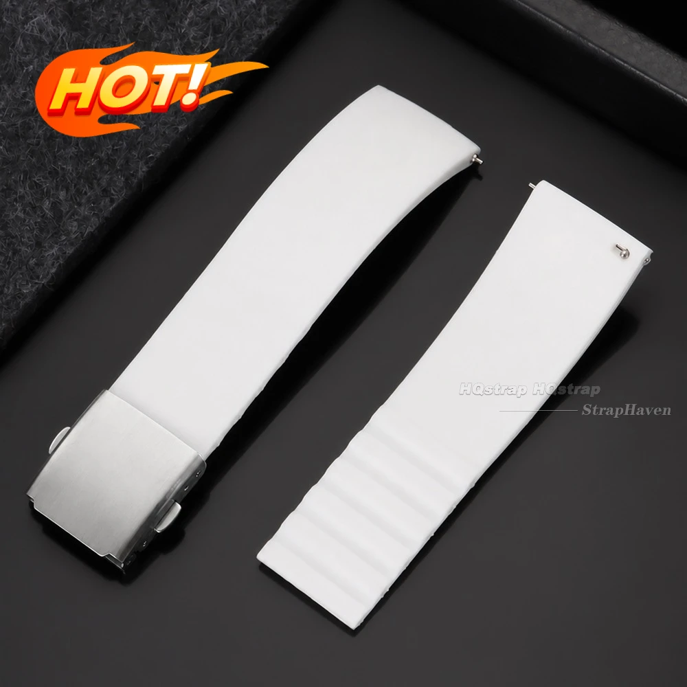 Premium Waterproof Silicone Watch Strap with Quick Release and Folding Clasp
