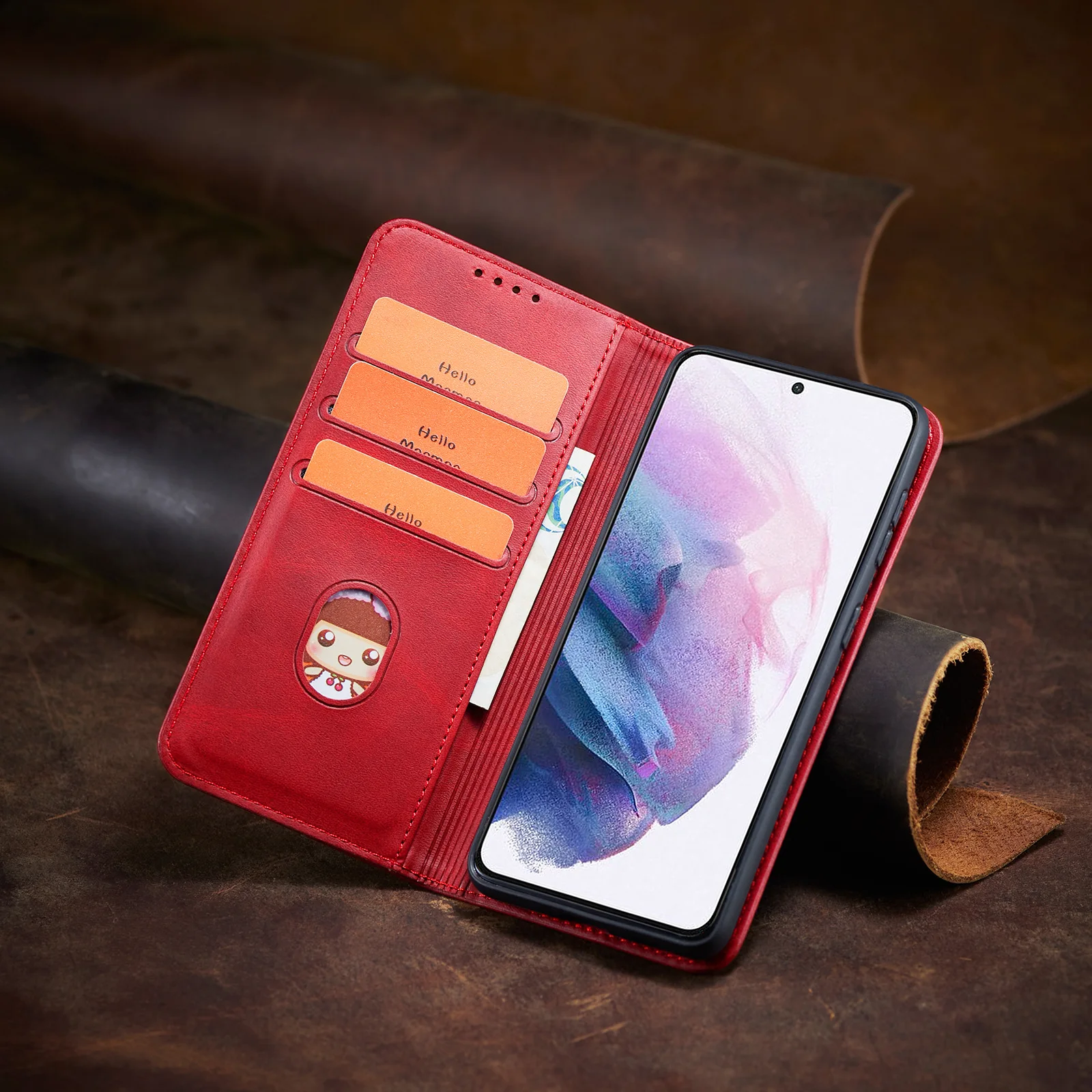 Capa de Telefone de Couro do Plutônio para Samsung S22 S21 S20 Plus Ultra fe Cartão Bolso Capa de Telefone para Samsung Galaxy A72 A52 A42 A32 5g 4g 14 Computers & Electronics