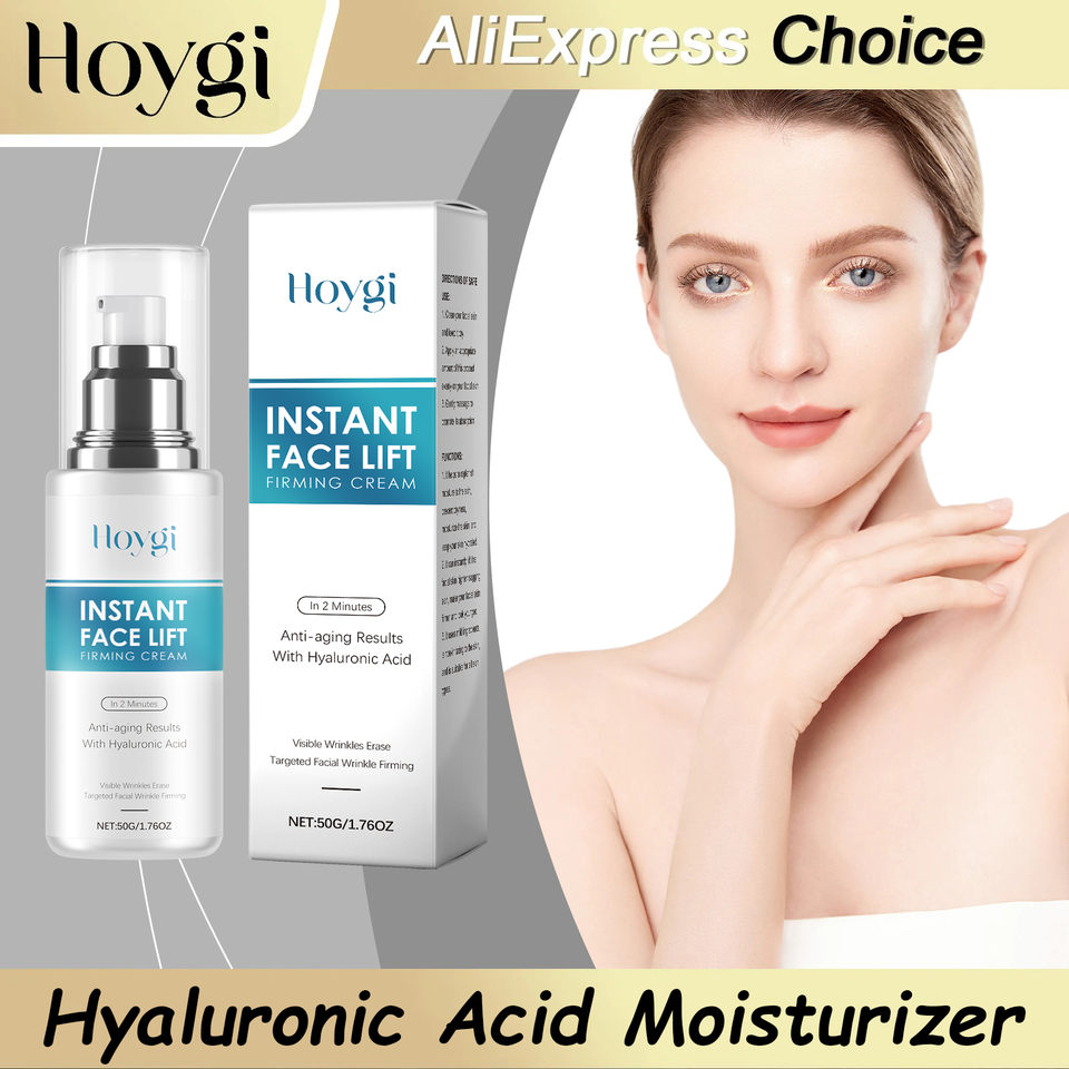 HOYGI Hyaluronic Acid Moisturizing Face Cream Collagen Smooth Wrinkles Facial Cream Lifting Firming Whitening Brighten Skin Care