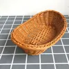 Oval Wickers Woven Basket Handwoven Rattan Serving Storage Tray Bread Fruit Breakfast Tea Picnic Basket For Kitchen Restaurant 2