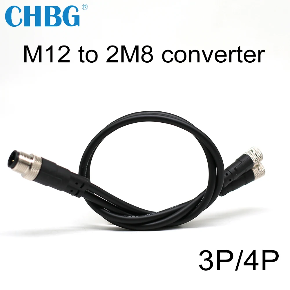 

5 шт. M12 Кабельный разъем Y-типа 4P поворотный M8 3P 4P соединительный провод сплиттер промышленного класса 250 в водонепроницаемый разъем кабель 0,5 м