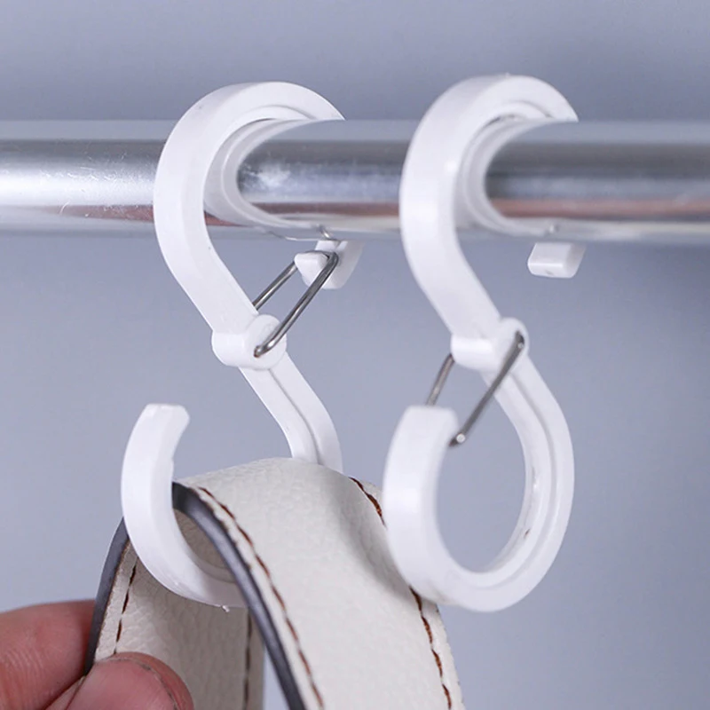 

1PCS S-Shape Plastic Hook Garden Hanging Clasp Kitchen Pot Rack Room Bags Clothes Towels Closet Rod S Hanger Hooks With Buckle