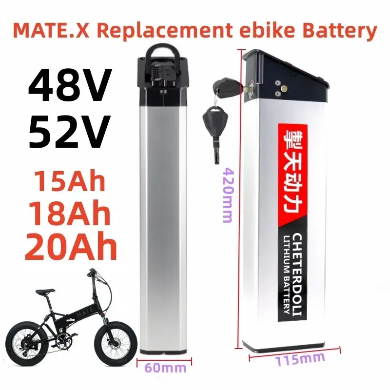 

E-bike 48v 52V 15Ah 18Ah 20Ah Denmark MATE X Replacement Li-ion Battery for Foldable Ebike Rechargeable Batterty With 2A Charger