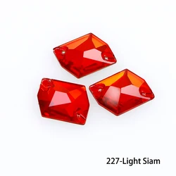 Versatile Flatback Colorful Rhinestone Crystal Diamonds for Wedding Dress and Clothing Accessories (Light Siam 227)