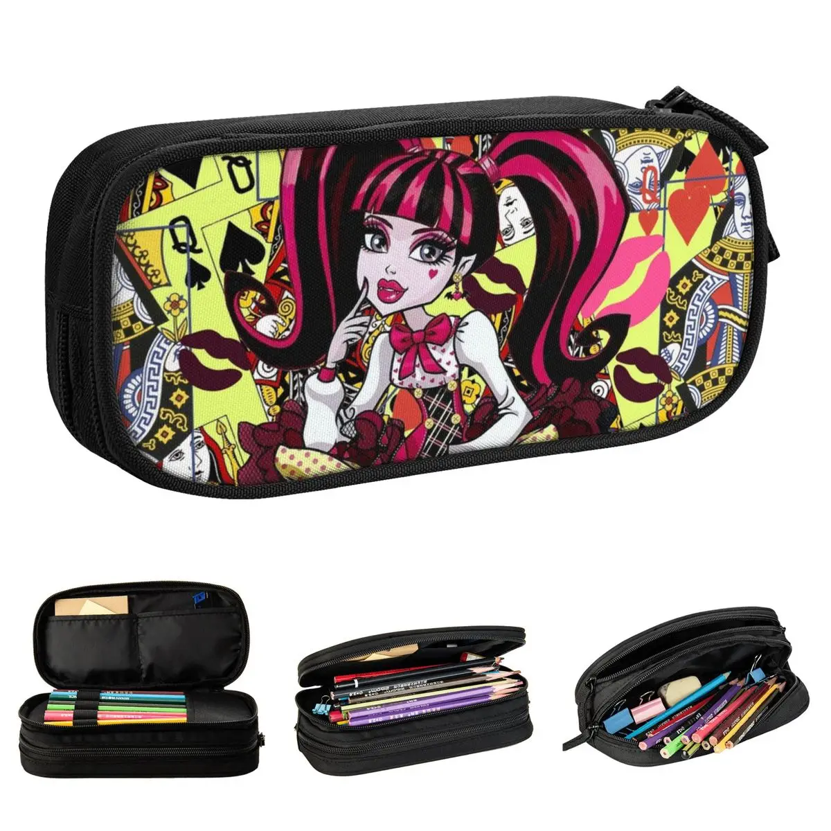 Draculaura Monster Astucci Alti Astucci Portapenne Studente Grande Stoccaggio Materiale Scolastico Pencilcases Regalo