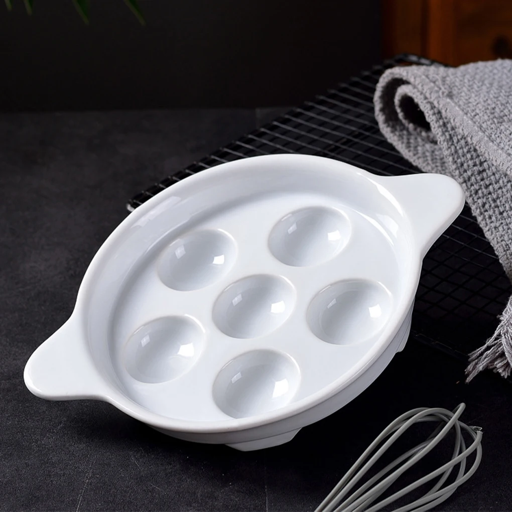 

White Escargot Baking Dish Compact And Lightweight Easy To Clean Seafood Snail Dish Multifunctional