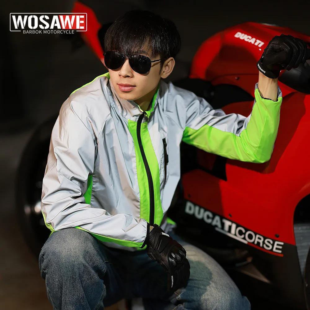 WOSAWE 남성용 사이클링 재킷, 방풍 방수 자전거 코트, 자전거 의류, 반사 오토바이 의류 재킷