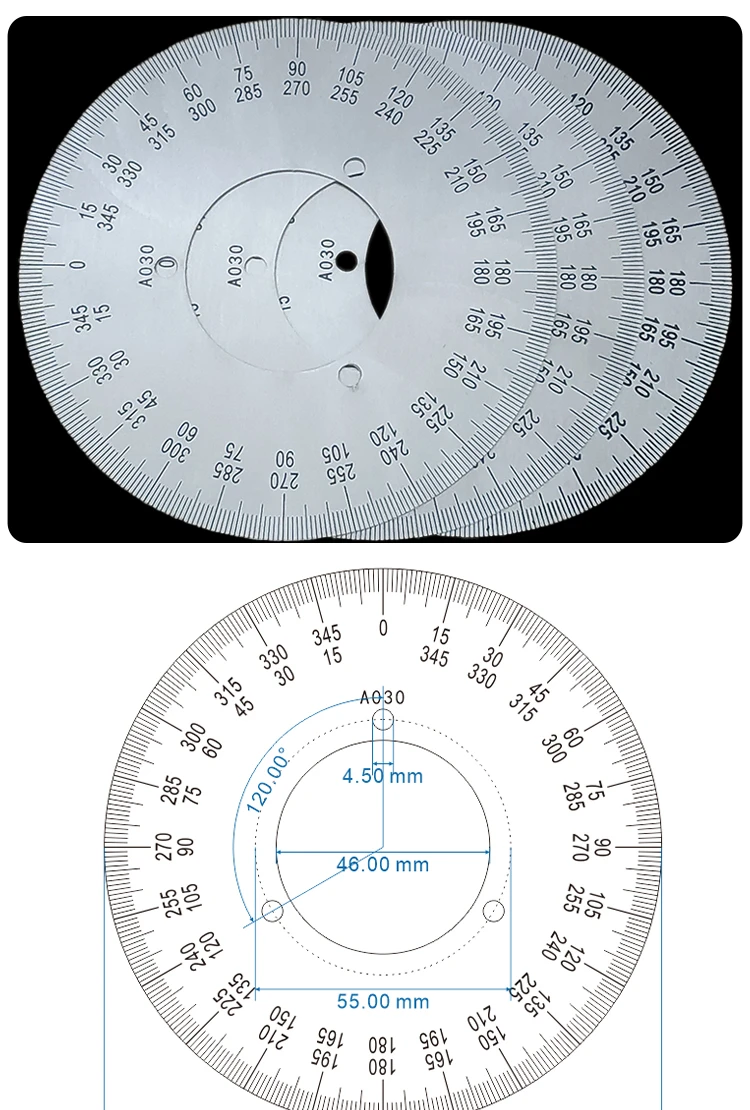 Outer Diameter 120mm Dial Scale Identification Dial Degree Graduated Circle Disk Protractor For Machine Tool Measurement Tools 5