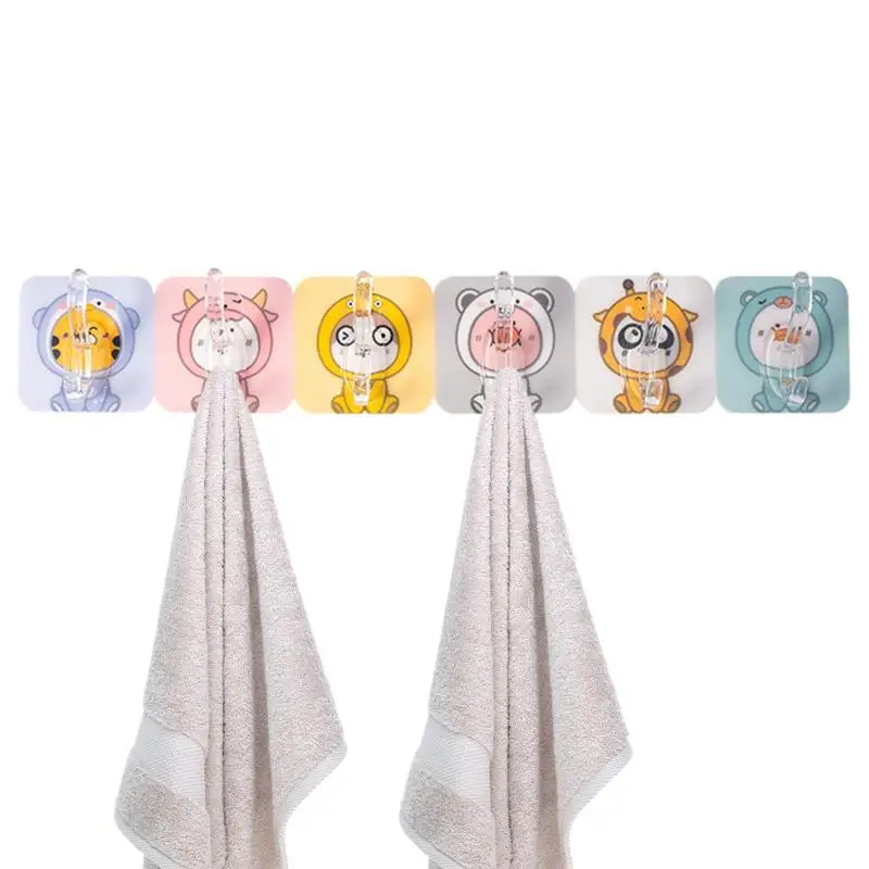 

Wall Shower Hooks Space-Saving Row Of Hanger No-drilling Storage Holder Home Storage And Organization Stick On Hooks For Bedroom