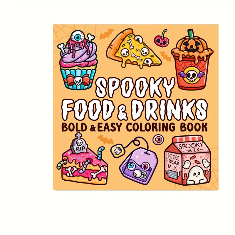 Libro da colorare per alimenti e bevande da 28 pagine per adulti |   Libro da colorare, articoli da disegno per Natale, Ringraziamento