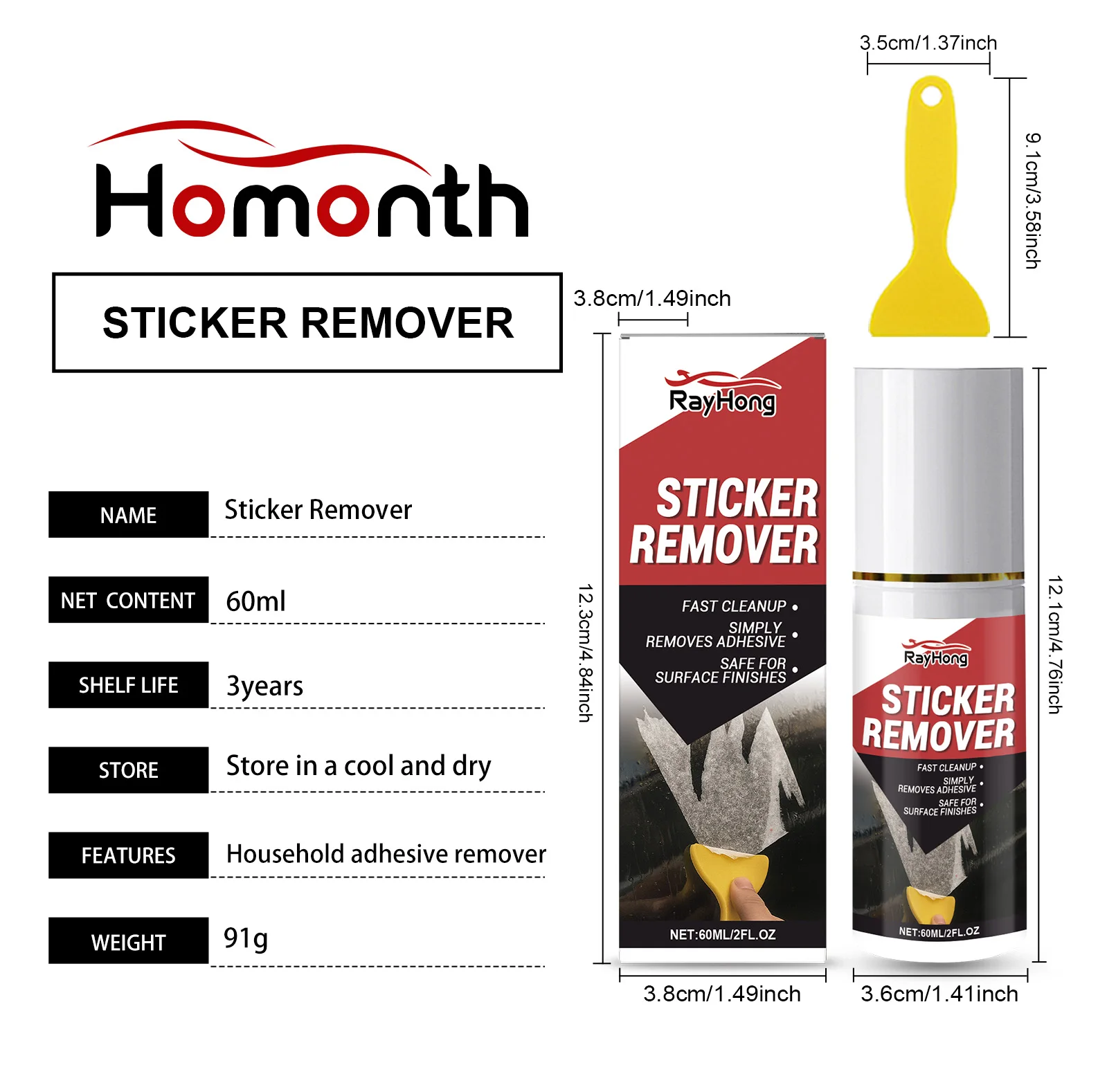 Automotive adhesive remover spray bottle on display